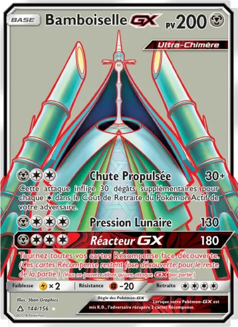Carte Pokémon Bamboiselle GX 144/156, extension Ultra-Prisme