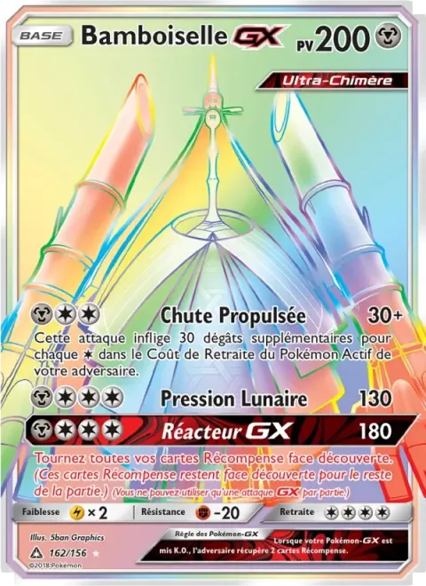 Carte Pokémon Bamboiselle GX 162/156, extension Ultra-Prisme
