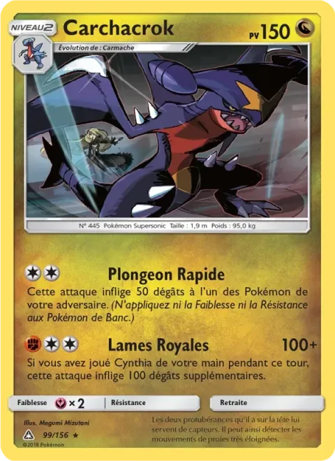 Carte Pokémon Carchacrok 099/156, extension Ultra-Prisme