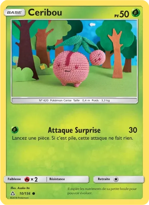 Carte Pokémon Ceribou 010/156, extension Ultra-Prisme