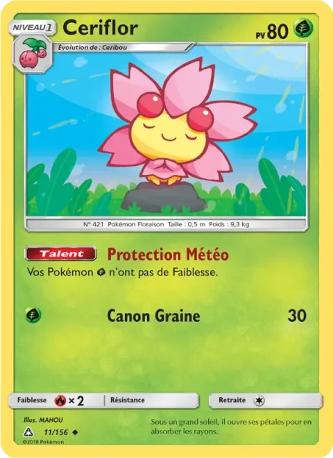 Carte Pokémon Ceriflor 011/156, extension Ultra-Prisme
