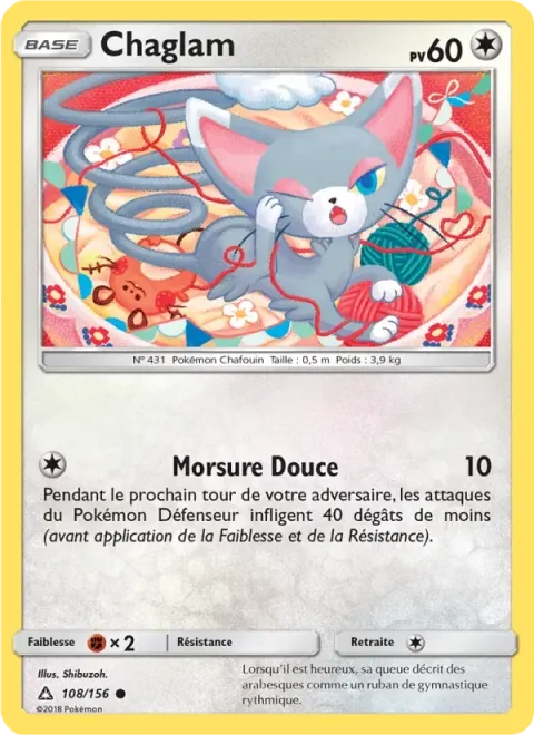 Carte Pokémon Chaglam 108/156, extension Ultra-Prisme