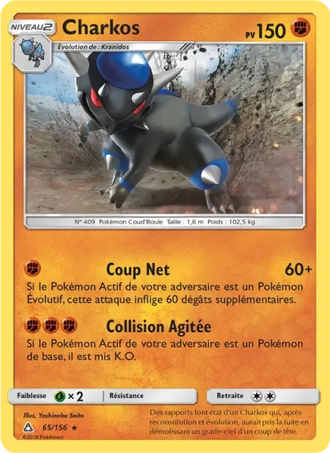 Carte Pokémon Charkos 065/156, extension Ultra-Prisme