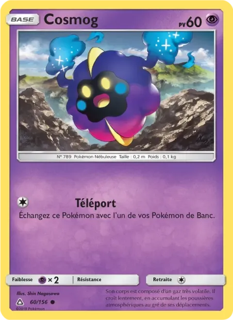 Carte Pokémon Cosmog 060/156, extension Ultra-Prisme