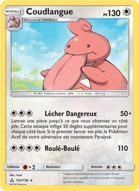 Carte Pokémon Coudlangue 103/156, extension Ultra-Prisme