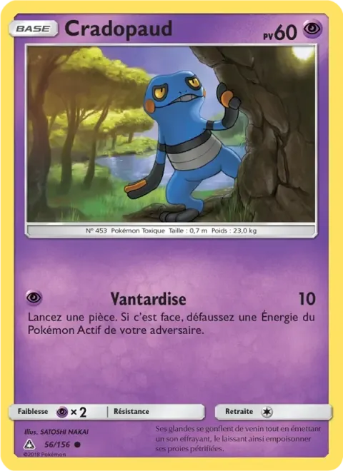 Carte Pokémon Cradopaud 056/156, extension Ultra-Prisme