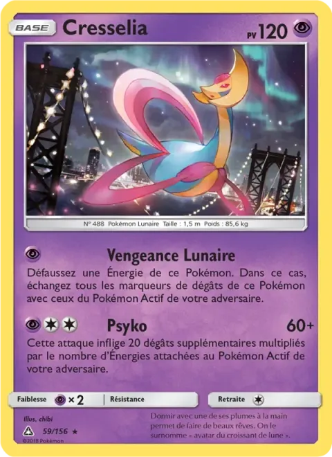 Carte Pokémon Cresselia 059/156, extension Ultra-Prisme