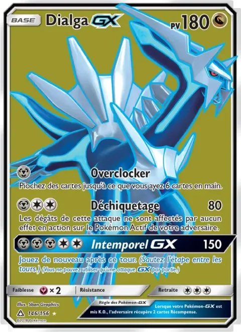 Carte Pokémon Dialga GX 146/156, extension Ultra-Prisme