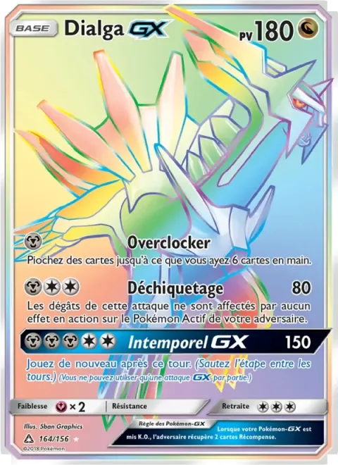 Carte Pokémon Dialga GX 164/156, extension Ultra-Prisme
