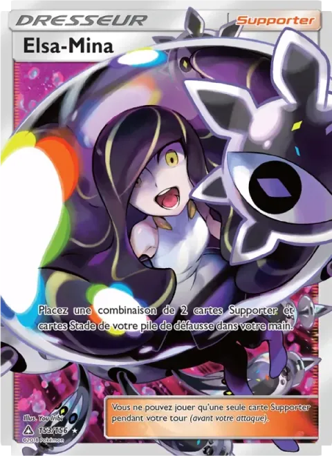 Carte Pokémon Elsa-Mina 153/156, extension Ultra-Prisme