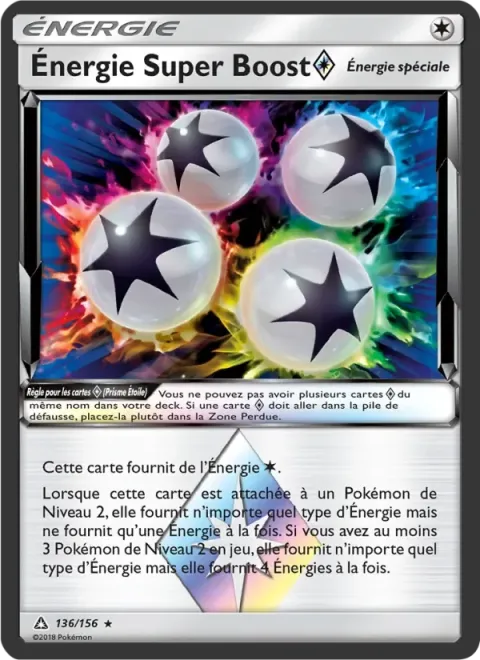 Carte Pokémon Énergie Super Boost ◇ 136/156, extension Ultra-Prisme