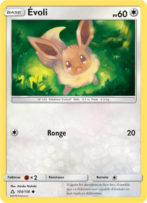 Carte Pokémon Évoli 104/156, extension Ultra-Prisme