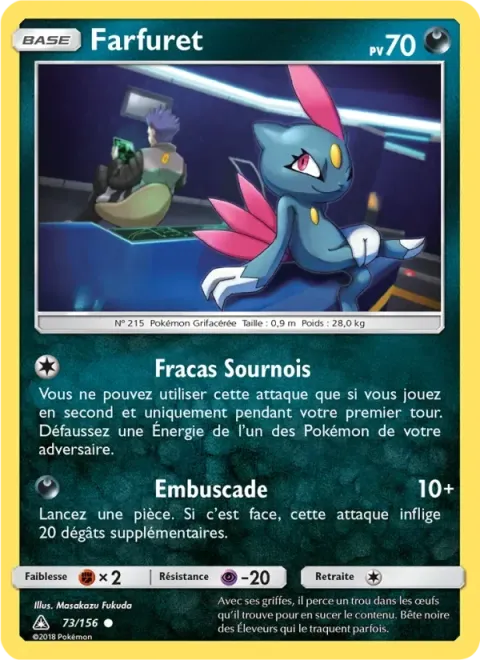 Carte Pokémon Farfuret 073/156, extension Ultra-Prisme