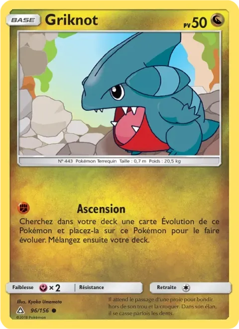 Carte Pokémon Griknot 096/156, extension Ultra-Prisme