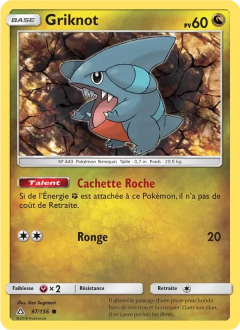 Carte Pokémon Griknot 097/156, extension Ultra-Prisme