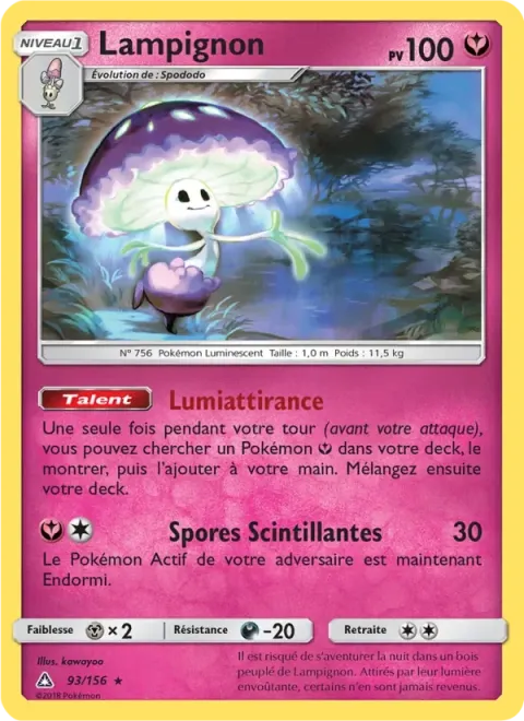 Carte Pokémon Lampignon 093/156, extension Ultra-Prisme