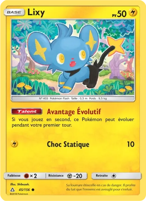 Carte Pokémon Lixy 045/156, extension Ultra-Prisme