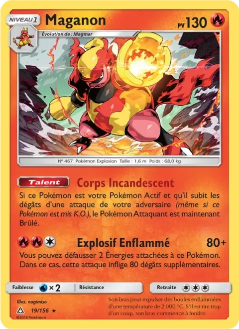 Carte Pokémon Maganon 019/156, extension Ultra-Prisme