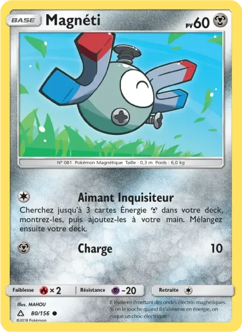 Carte Pokémon Magnéti 080/156, extension Ultra-Prisme