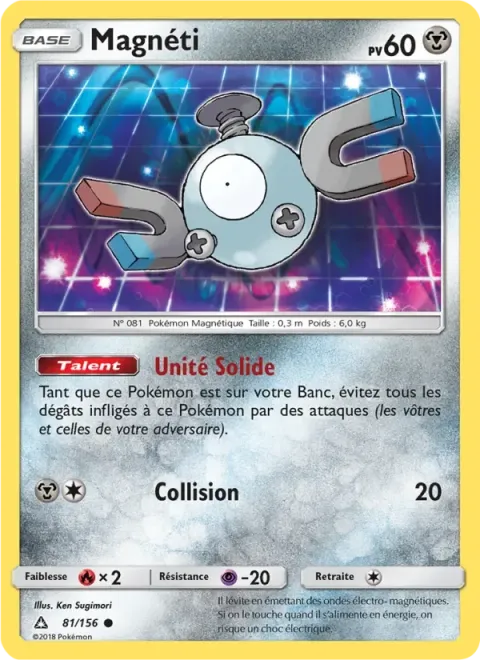 Carte Pokémon Magnéti 081/156, extension Ultra-Prisme