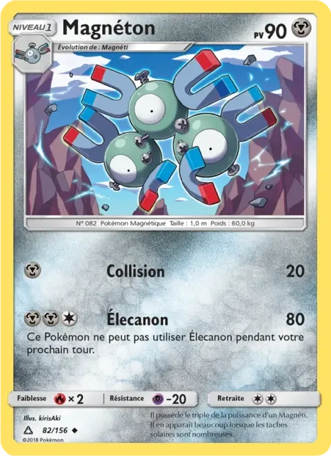 Carte Pokémon Magnéton 082/156, extension Ultra-Prisme