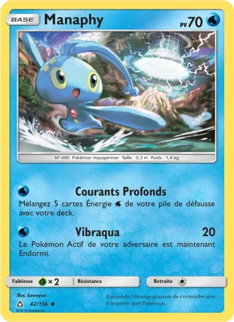 Carte Pokémon Manaphy 042/156, extension Ultra-Prisme