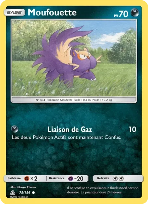 Carte Pokémon Moufouette 075/156, extension Ultra-Prisme