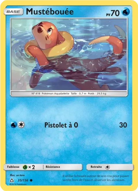 Carte Pokémon Mustébouée 035/156, extension Ultra-Prisme