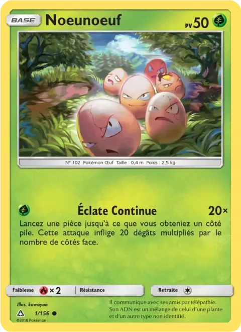 Carte Pokémon Noeunoeuf 001/156, extension Ultra-Prisme