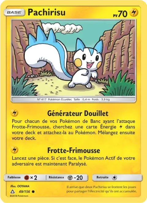 Carte Pokémon Pachirisu 049/156, extension Ultra-Prisme