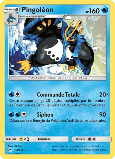 Carte Pokémon Pingoléon 034/156, extension Ultra-Prisme