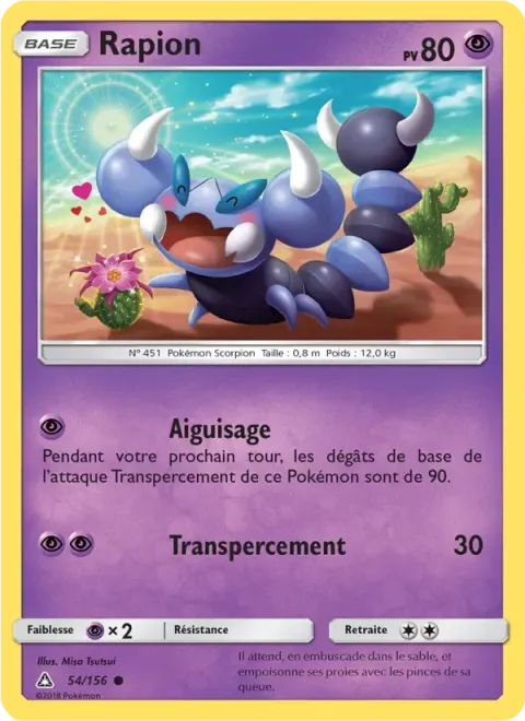Carte Pokémon Rapion 054/156, extension Ultra-Prisme