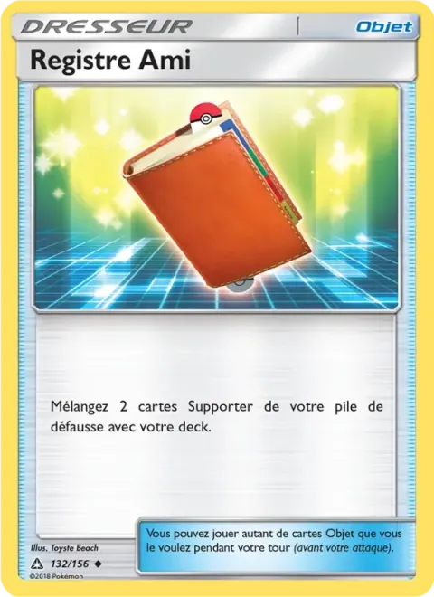 Carte Pokémon Registre Ami 132/156, extension Ultra-Prisme