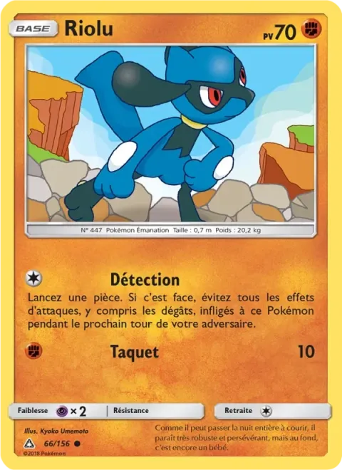 Carte Pokémon Riolu 066/156, extension Ultra-Prisme