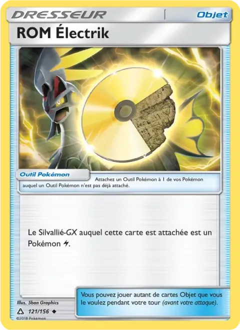 Carte Pokémon ROM Électrik 121/156, extension Ultra-Prisme
