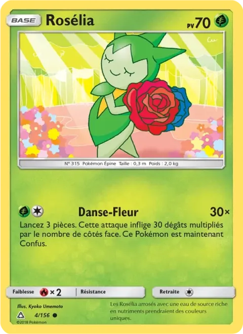 Carte Pokémon Rosélia 004/156, extension Ultra-Prisme