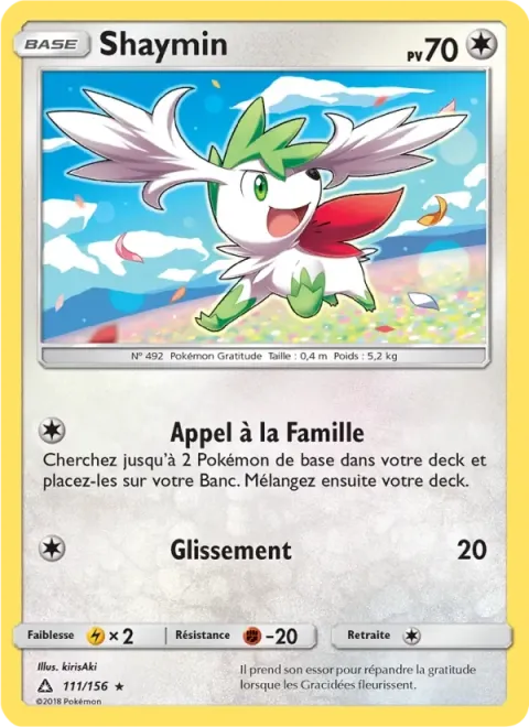 Carte Pokémon Shaymin 111/156, extension Ultra-Prisme