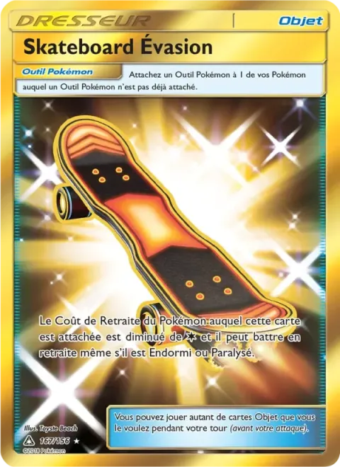 Carte Pokémon Skateboard Évasion 167/156, extension Ultra-Prisme