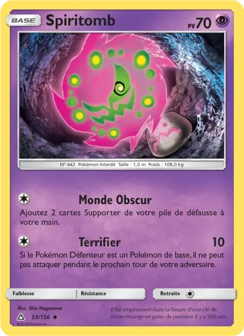 Carte Pokémon Spiritomb 053/156, extension Ultra-Prisme