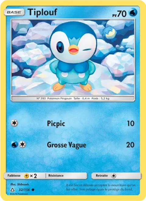 Carte Pokémon Tiplouf 032/156, extension Ultra-Prisme