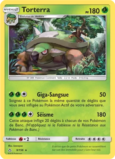 Carte Pokémon Torterra 009/156, extension Ultra-Prisme