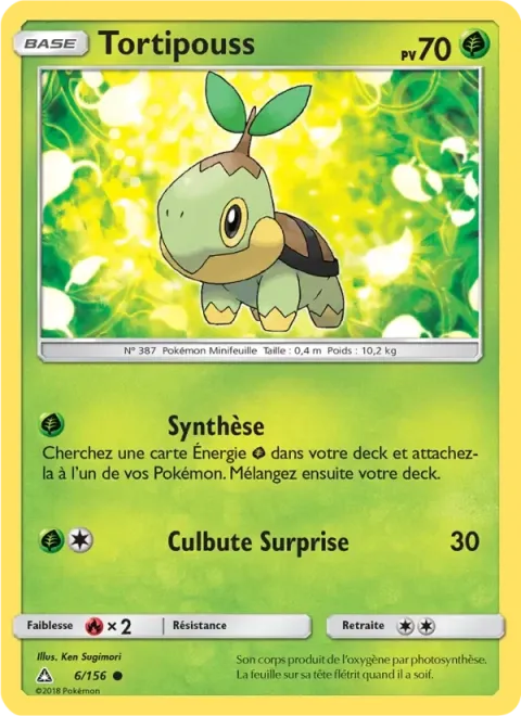 Carte Pokémon Tortipouss 006/156, extension Ultra-Prisme
