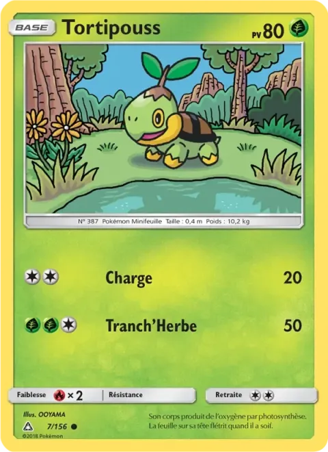 Carte Pokémon Tortipouss 007/156, extension Ultra-Prisme