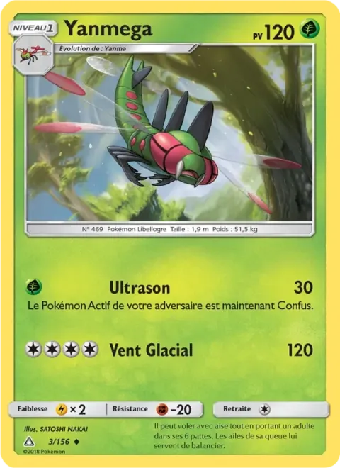 Carte Pokémon Yanmega 003/156, extension Ultra-Prisme