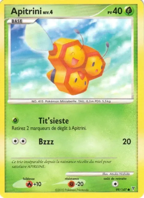 Carte Pokémon Apitrini 099/147, extension Vainqueurs Suprêmes