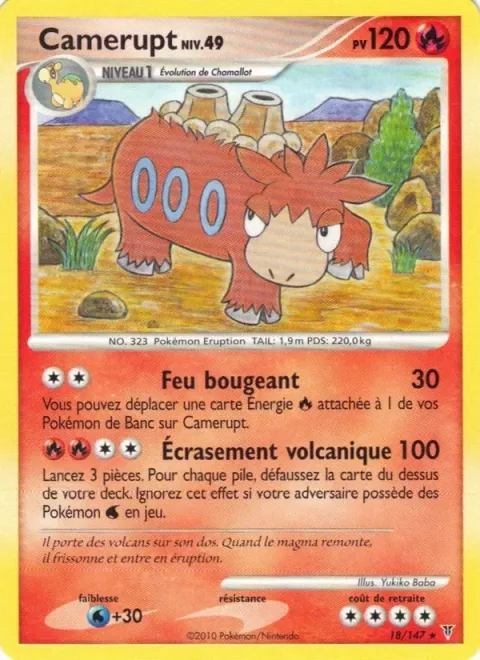 Carte Pokémon Camérupt 018/147, extension Vainqueurs Suprêmes
