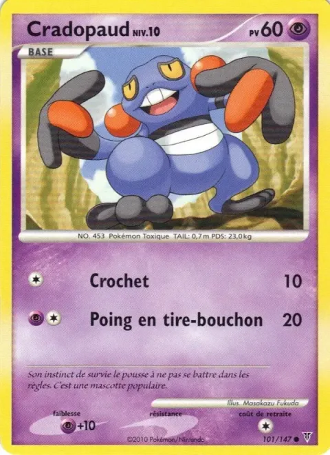 Carte Pokémon Cradopaud 101/147, extension Vainqueurs Suprêmes