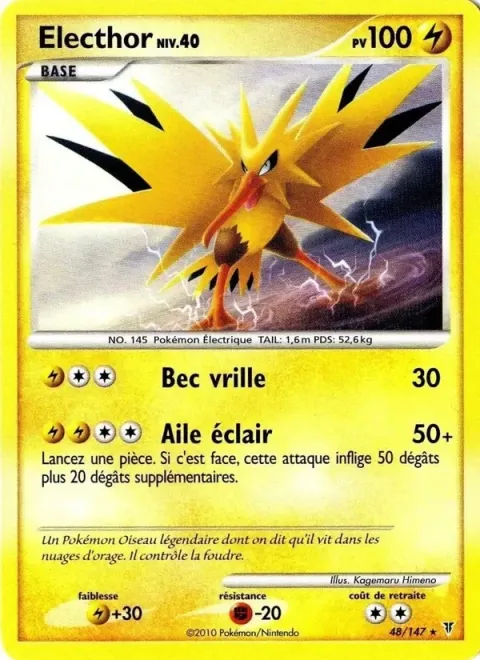 Carte Pokémon Electhor 048/147, extension Vainqueurs Suprêmes