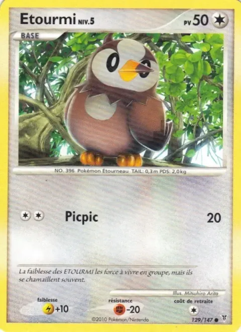 Carte Pokémon Etourmi 129/147, extension Vainqueurs Suprêmes