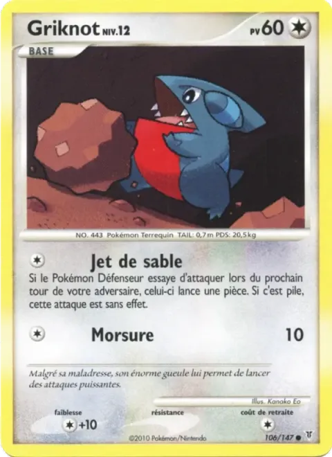 Carte Pokémon Griknot 106/147, extension Vainqueurs Suprêmes